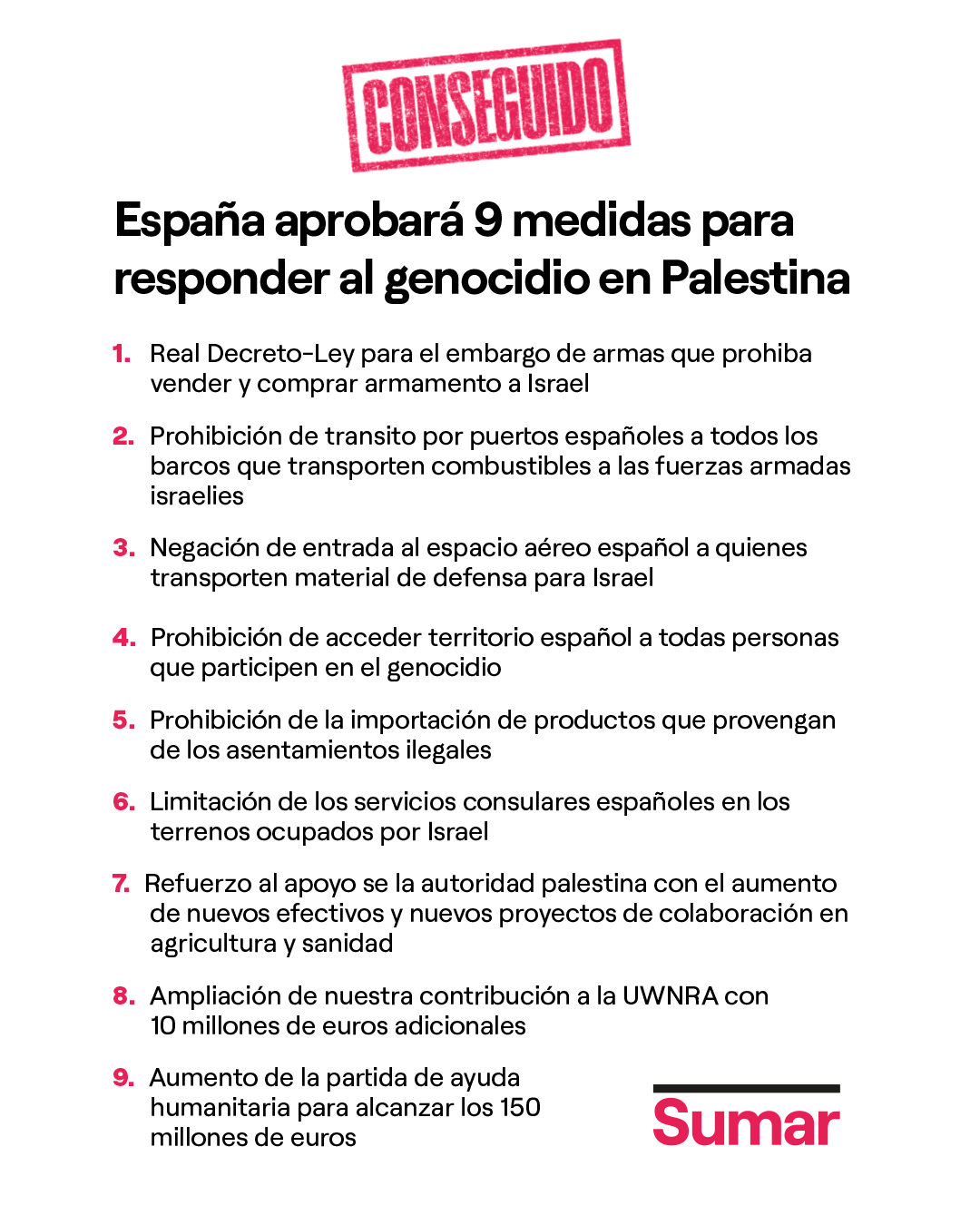 Aprobamos 9 medidas para responder al genocidio en Palestina